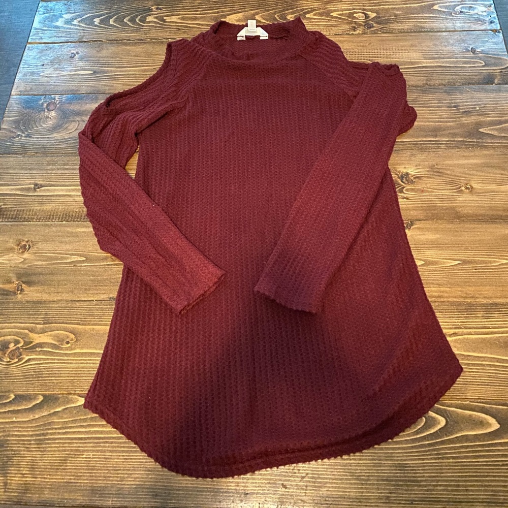 Cold shoulder sweater